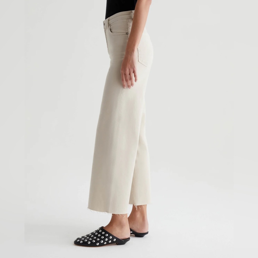 AG Jeans Saige wide leg crop jeans cloud soft denim NEW 32 neutral - Picture 3 of 16